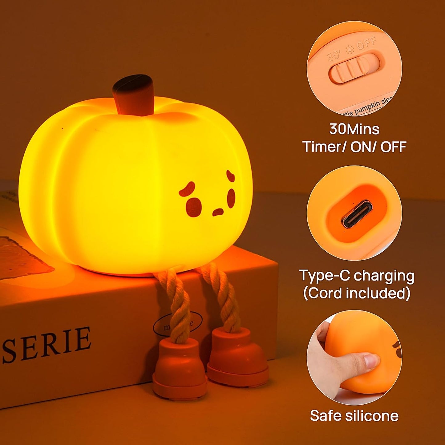 Squishy Halloween Pumpkin Lamp
